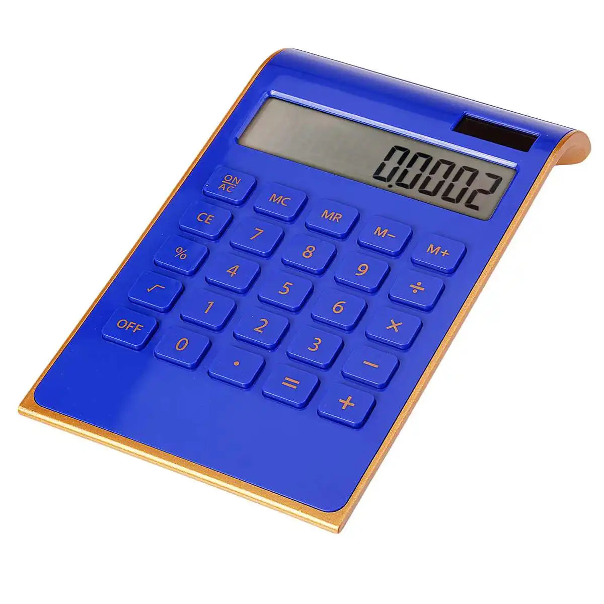 Тонкий портативный калькулятор Солнечная энергия батарея двойной 10 цифровой ЖК-дисплей Электронные Счетные инструменты для офиса школы - Цвет: Blue