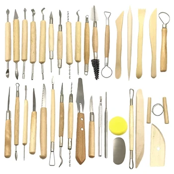 

35Pcs Pottery Tools Clay Sculpting Tools Set Clay Cleaning Tools Rock Painting Kit for Sculpture Pottery Art Crafts