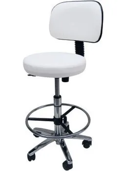 

Stool WORK 8, Chrome, gas, upholstered similpiel black or white
