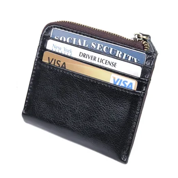 

Genuine Leather Men Short Wallet Multi Slots Credit Card Holders Male Wallets Vintage Leather Purse Coin Bags