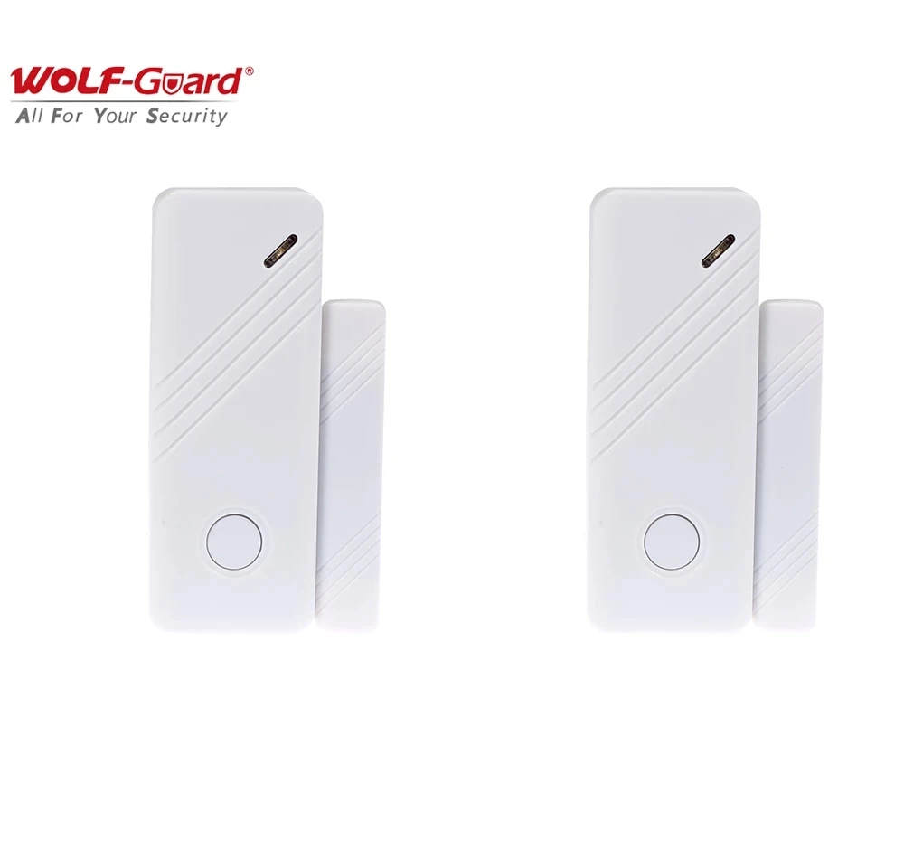 2 x Wolf-Guard Wireless Contact Door&Window Sensor 433MHZ Intelligent Gap Detector Magnet for Home Alarm Security Burlgar System wolf guard wireless contact door window magnet sensor detector for home alarm security system 433mhz white