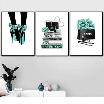 

2020 fashion lady wall art paintings on the wall, luxury designer high heels canvas paintings home decor wall decoration posters
