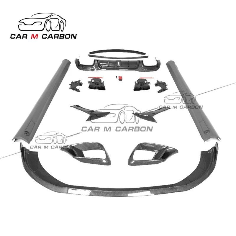 Комплект для тела из углеродного волокна, запчасти для лица, подходят для S class W222 S63 S65-, полный набор в стиле
