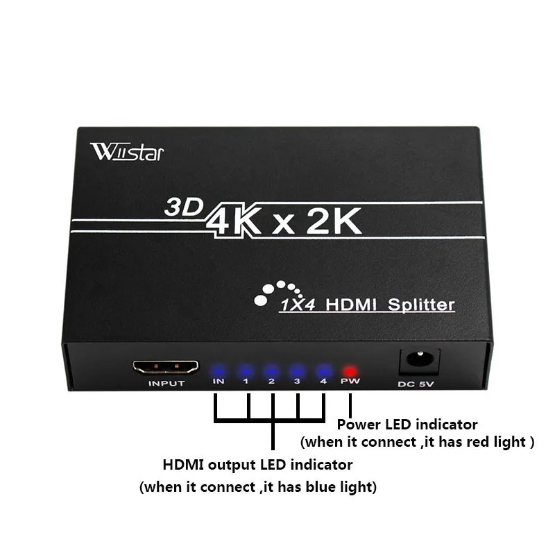 1 шт. разветвитель HDMI HD 4K 1x4 порт 3D UHD 1080p * 2K видео переключатель вход 4 выхода с