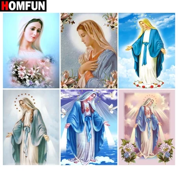 

HOMFUN 5D Diamond Pattern Rhinestone Needlework Diy Diamond Painting Cross Stitch "Religious figure" Diamond Embroidery