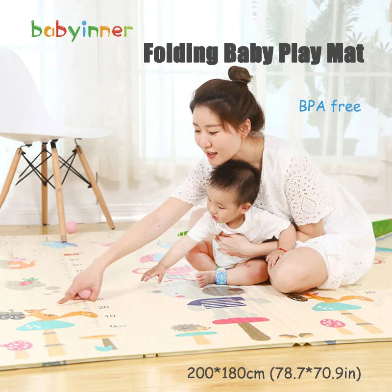 Детский игровой коврик babyinside 200*180 см складной двусторонний Коврик для ползания XPE