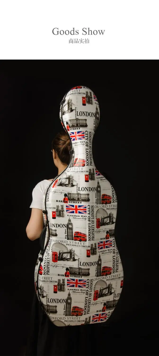 

Carbon colour carbon fiber composite cello case 4/4 ,Light weight 3.5KG