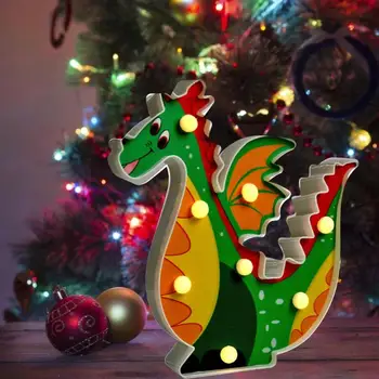 

LED Night Lamp Dinosaur Shape Battery Powered Child Kids Gift Home Bedroom Light Stable Performance No Heating Safety