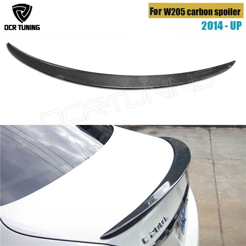 For Mercedes W205 Spoiler Carbon Fiber Rear Trunk Spoiler wing 2014 2015 2016 - UP C Class W205 C250 C200 C180 C260 4-Door Sedan