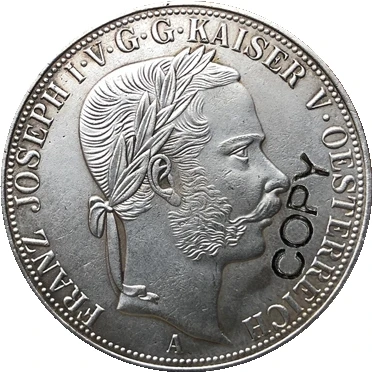 

1867 Austria 3 1/2 Gulden coins 41MM