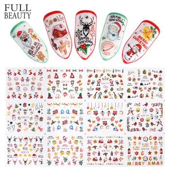 

12pcs Colorful Winter Christmas Slider Nail Decals Nail Art Sticker DIY Water Tattoo Manicure Wraps Accessory CHBN1009-1020