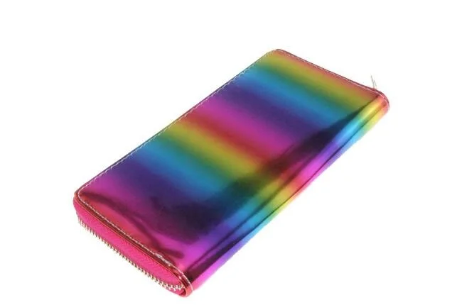 Xgravity European Laser Rainbow Colorful Wallet New Graffiti Ladies Long Purse Fashion Women Leisure PU Card Bags H018