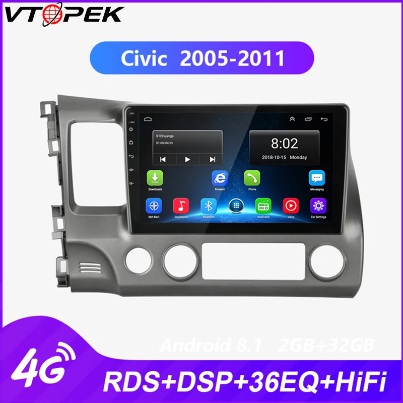 Clearance Vtopek Android Car Radio 10 inch Video multimedia player for Honda Civic 2005-2011 navigation 4G Net WIFI RDS DSP Touch Screen 0 Clearance Vtopek Android Car Radio 10 inch Video multimedia player for Honda Civic 2005-2011 navigation 4G Net WIFI RDS DSP Touch Screen 0