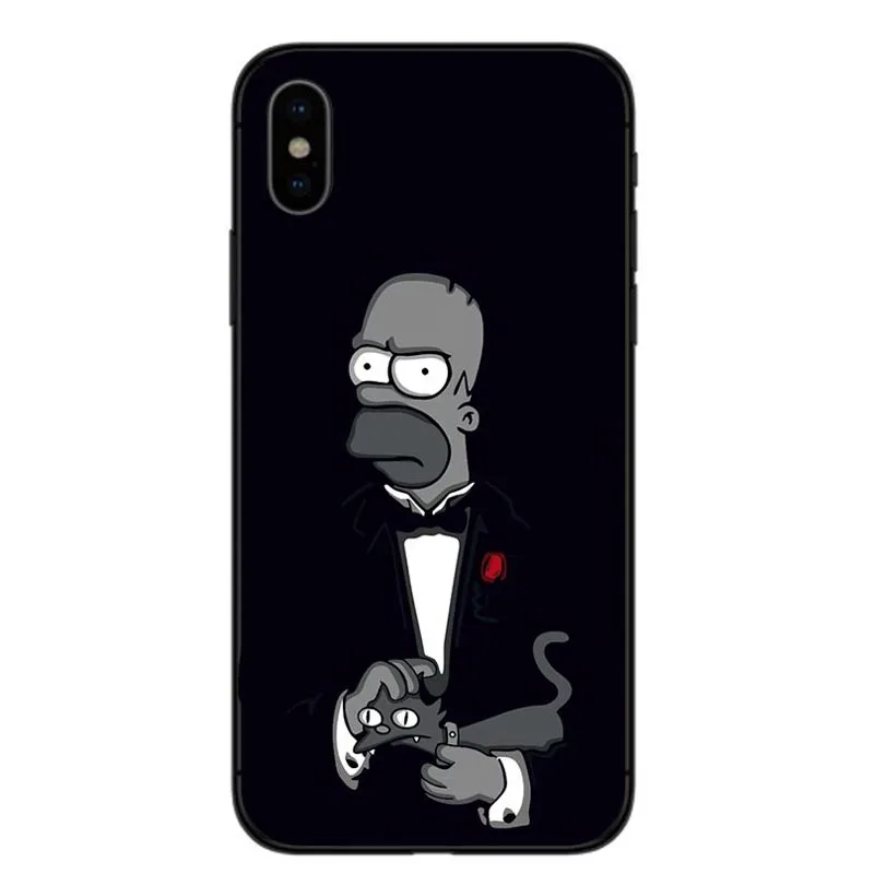Черный силиконовый чехол для телефона Симпсон чехол для iPhone 5 5S SE 6 6s 7 8 Plus X 10 XR XS Max Барт Симпсон Забавный мультяшный чехол