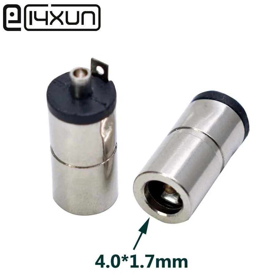 

EClyxun 2pcs DC 4.0x1.7/4.0*1.7 Full metal DC holder metal straight cylinder aperture 4.0 needle 1.7 DC holder 4.0x1.7mm