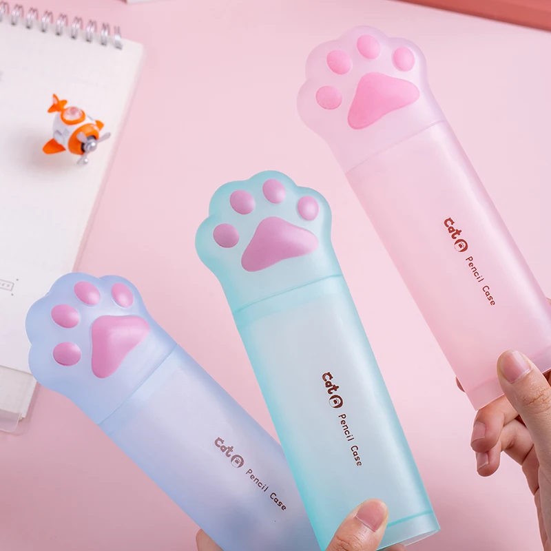 3D Pencil Case Storage Box Lovely Cat paw Cartoon Pen Bag For School Girl Kawaii Stationery Gift Pouch Eraser Holder pencil cases pen storage bag stationery box