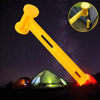 

Portable Tent Pegs Camping Mallet PE Outdoor Travel Equipment Multi Functional Nail Nail Hammer Durable Umbrella Fishing Yellow