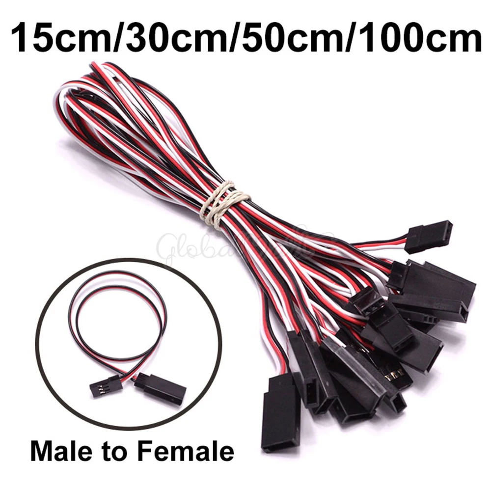

10Pcs 150mm 300mm 500mm 1000mm 100cm Male to Female Servo Extension cable Lead Wire Cable Connection For JR Flat Cable RC Parts