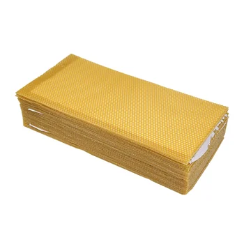 

10PCS Beehive Foundation Sheets Natural Beeswax Sheets Beekeeping Tool (Orange)
