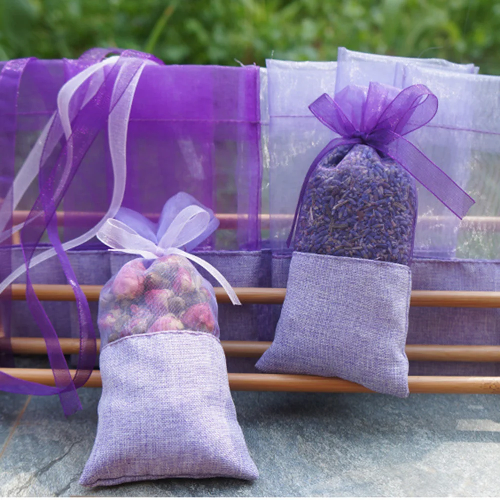 10pcs Sachet Bags Empty Organza Cotton Cloth Flower Lavender Fragrance Bag For Dried Flowers Storage Air Fresher | Дом и сад