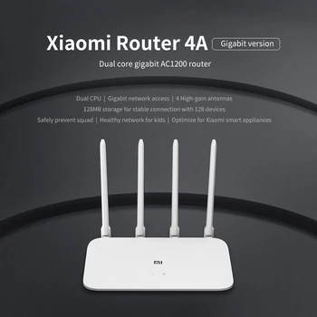 

Xiaomi Router, 4A Gigabit Global Version For Big House US Plug 2.4GHz 5GHz WiFi 1167Mbps WiFi Repeater High Gain 4 Antennas
