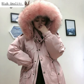 

Winter Down Coat Female Jacket Raccoon Fur Hooded Clothes 2020 Korean 80% Duck Down Jacket Long Warm Coats Hiver LW21600