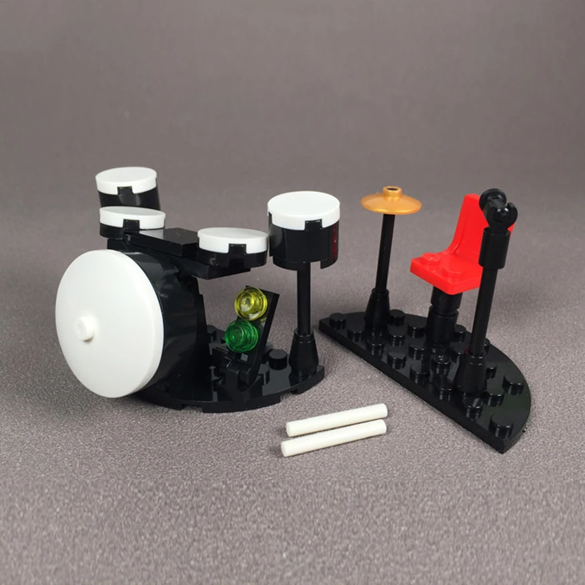 Single Legoings City Figure Accessories Building Block Rock Music Instrument Drum MOC Accessories Brick DIY Children's Toy Gift (5)