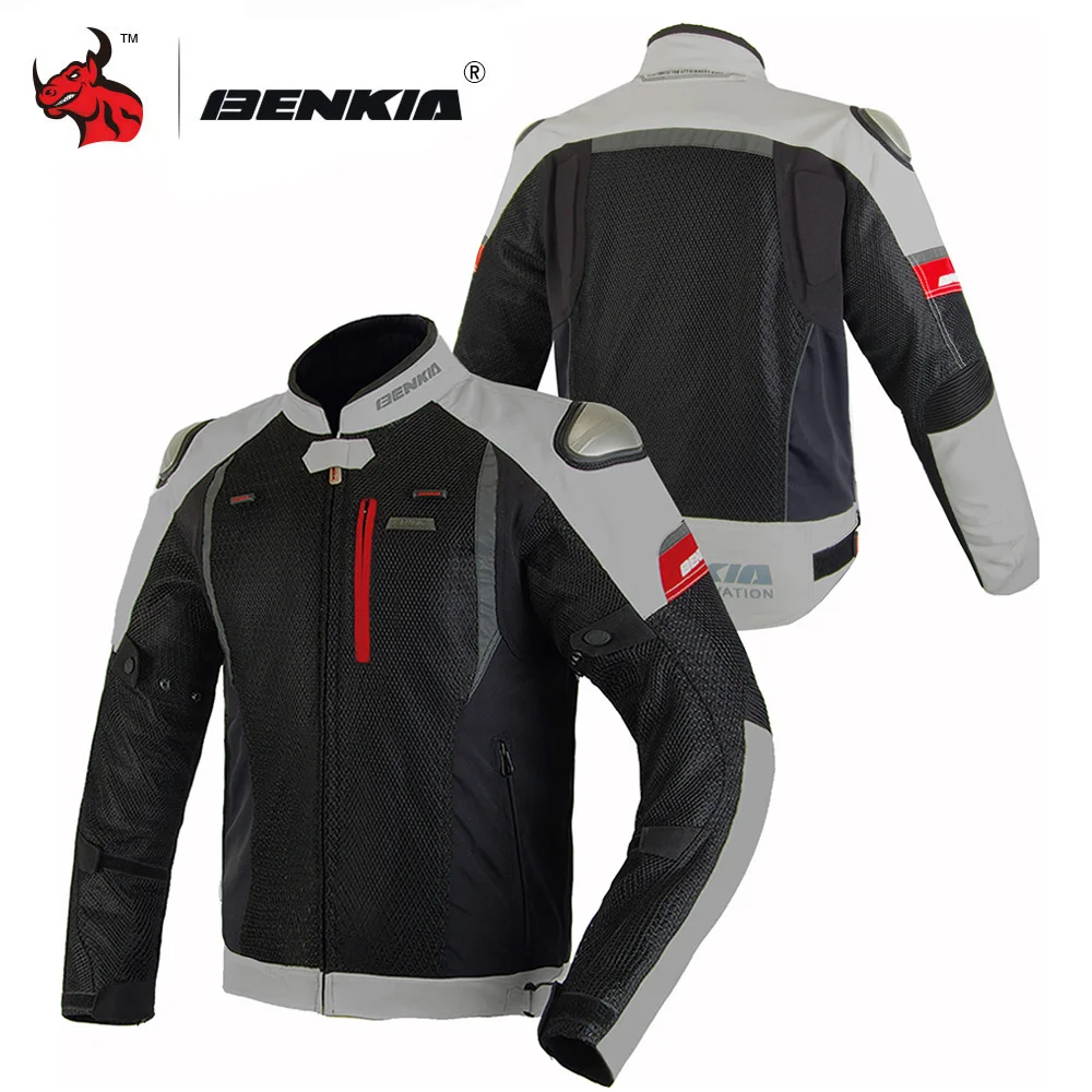 Мотоциклетная куртка BENKIA защитная джинсовая для мотокросса черно серая|moto