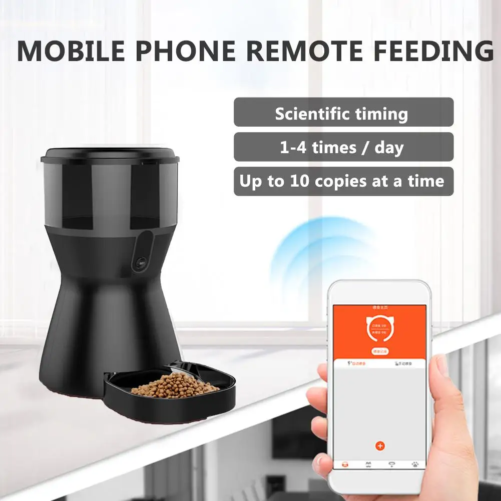 4l Wifi Automatic Pet Dog Water Feeder Food Dispenser Recorder