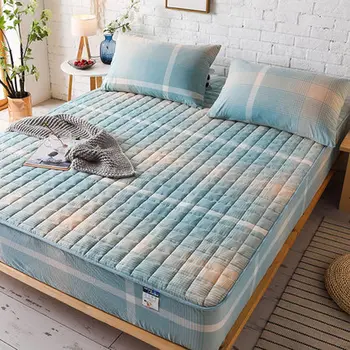 

Breathable Mattress Cover Washed Cotton Quilted Bed Sheet Pure Protection Thickened Mattress Bedspread Bed Simmons Cover Cotton