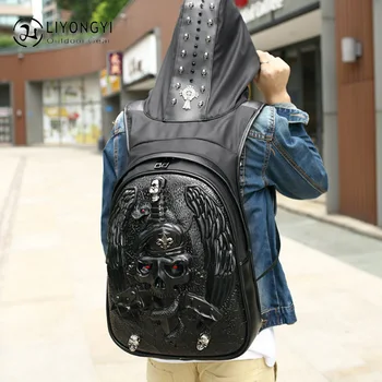 

3D Three-dimensional Snake Sword Oxford Cloth Double Shoulder Computer Backpack Cool Personal Hat Wicker Bag