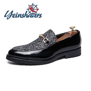 

2020 Man Casual Shoes Leather Fashion Shoes Business Pointed Toe Dress Shoes Comfortable Summer Shoes Shiny Elegant Formal Shoes