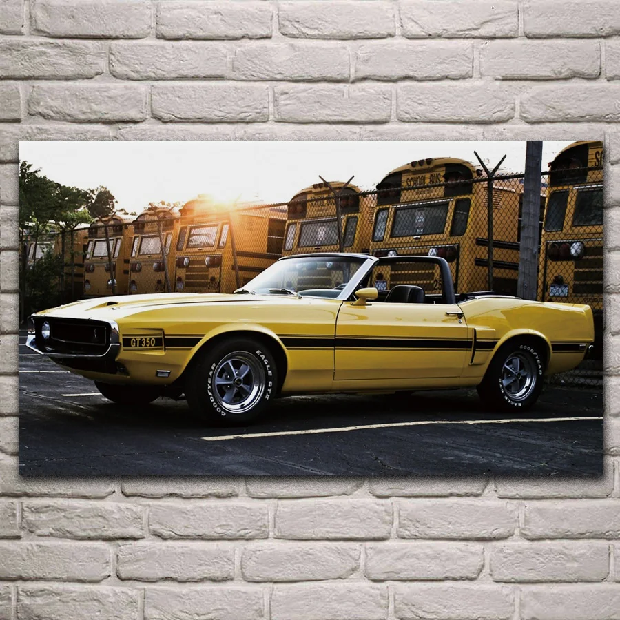 Mustang Shelby GT350 желтые мышечные машинки настенные постеры картина украшение для дома