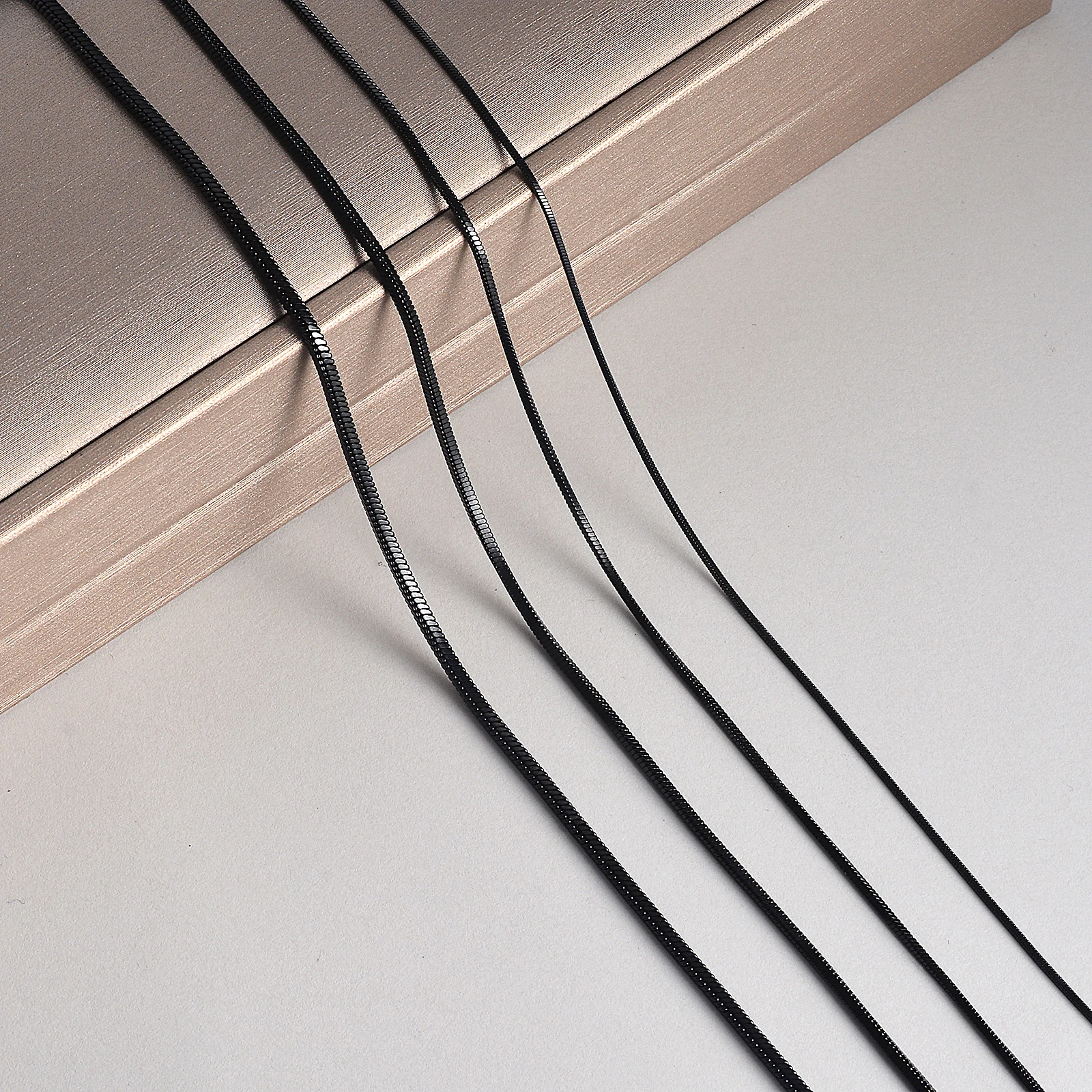 Stainless Steel Necklace 1 Piece Square Snake Chain Men Women Jewelry Width 0.9/1.2/1.5/2.0mm