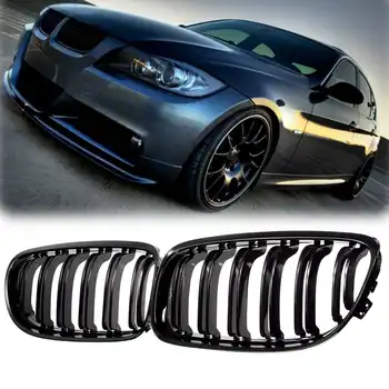 

2pcs Gloss black Dual Slat Car Front Kidney Grilles for BMW E90 E91 3-Series 2009-2013 Car Styling Racing Grills