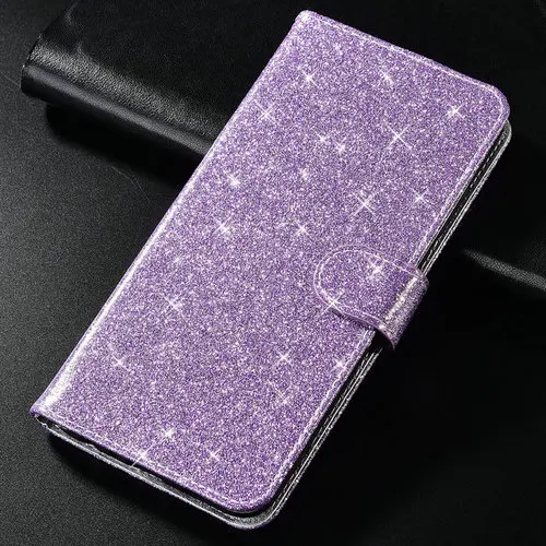 Роскошный флип-чехол для телефона samsung Galaxy A6 A8 J4 J6 Plus A6+ J6+ J4+ A8+ чехол-подставка Магнитная Обложка для книги - Цвет: Glitter- purple