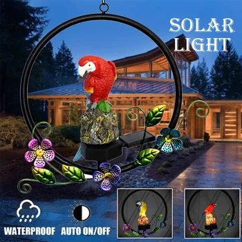 

New Solar Power LED Parrot Hanging Lamp Waterproof Garden Decorative Light Outdoor Solar Powered Led Path Lawn Yard Garden Lamps