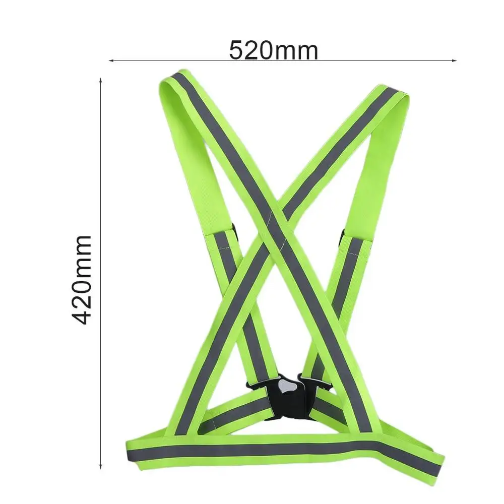 Adjustable Safety Vest Highlight Reflective Straps Night Work Running Riding Clothing Vest Elastic Band Safety Jacket