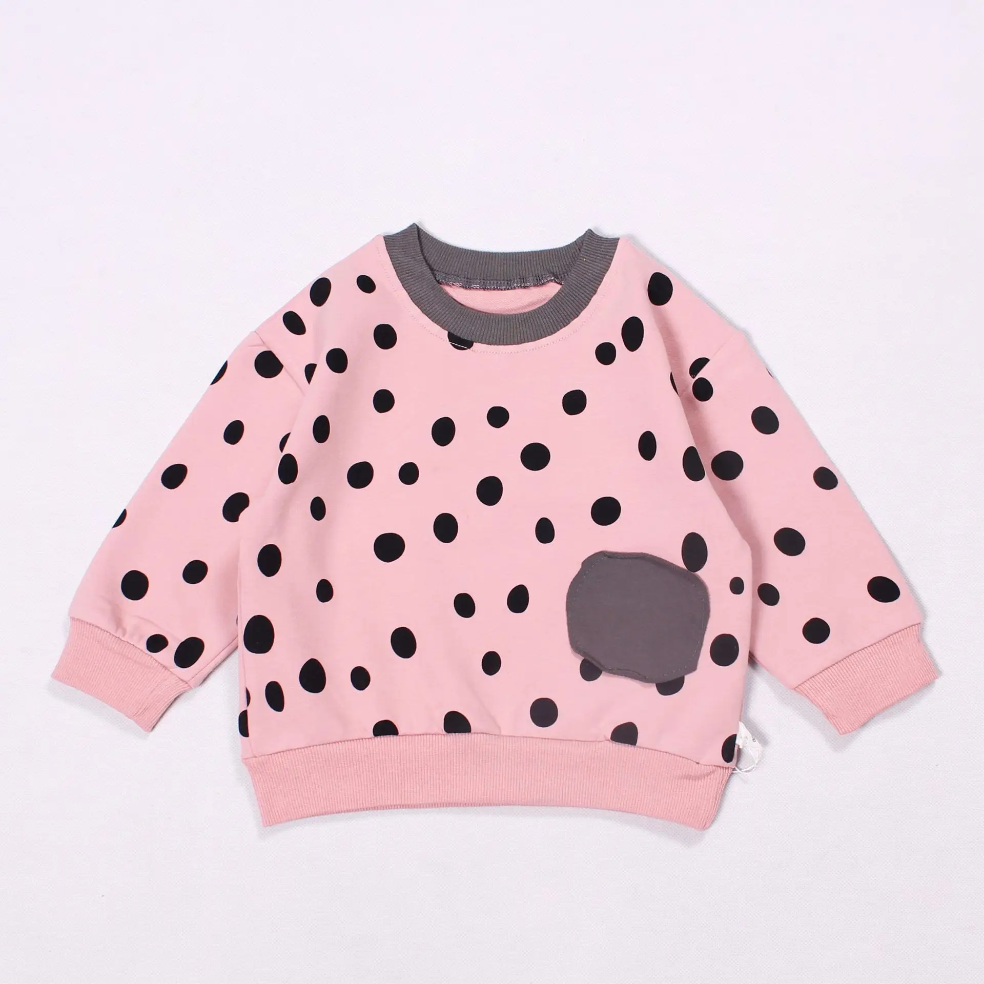 Toddler Infant 2 3 4 5 6 Years Baby Girl Sweatshirt Kids Pulloverts Top Tees Children's Long Sleeve Polka Dot T Shirts for Girls