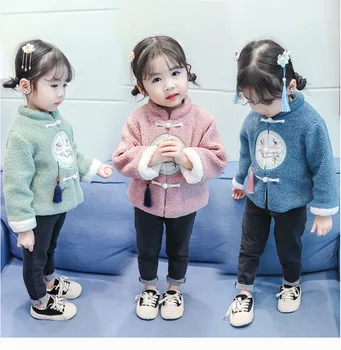 

Explosion children's clothing autumn and winter new 2-6 years old female baby Chinese style warm creative wool sweater coat