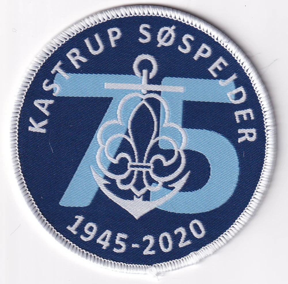 

Custom display of woven label patch: kastrup s%spejder