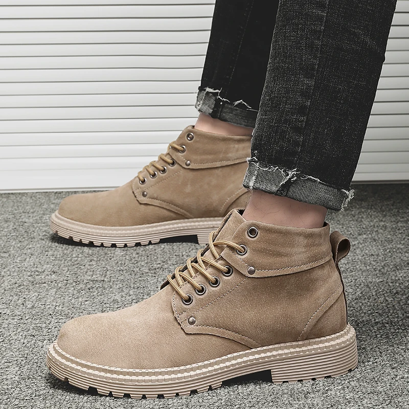Мужские ботинки Martens; кожаная теплая зимняя обувь; крутые мотоциклетные мужские Ботильоны; осенние мужские оксфорды; зимняя обувь; мужские рабочие ботинки