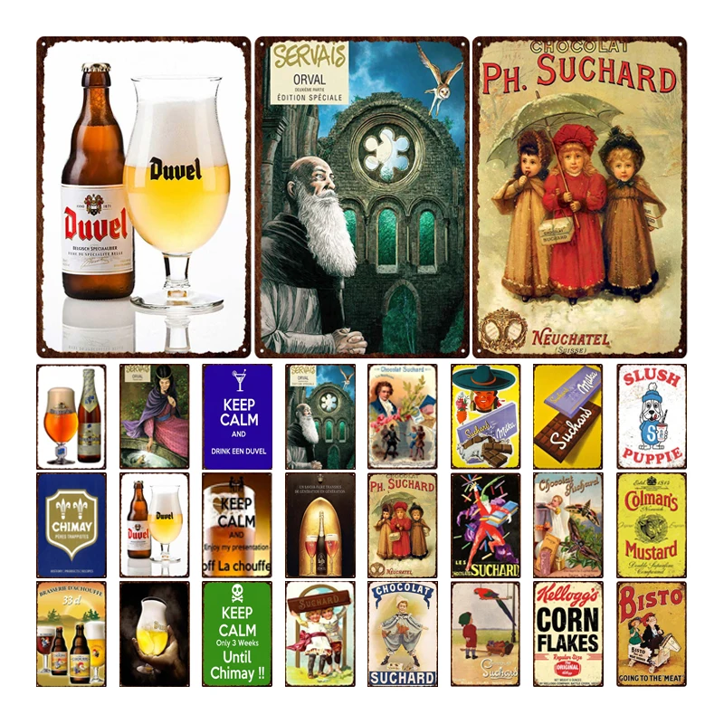 

Beer Metal Signs Bar Pub Decoration Vintage Tin Plate Poster Home Decor Prints Kitchen Wall Art Iron Painting 20x30cm