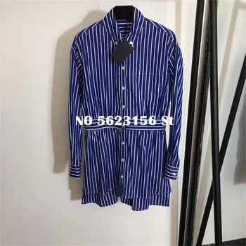 

womens tops and blouses women long sleeve striped shirts High Quality Cotton fashion Street style Shirt 2020 runway collection