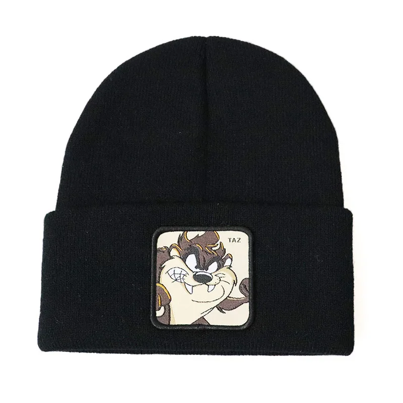 2019 new cartoon TAZ Mania acrylic knitted winter hat cuffed thick warm cool skullies beanies | Аксессуары для одежды