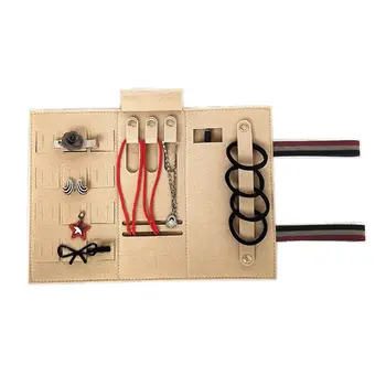 

Portable Multi-functional Compartment Earrings Necklace Ring Jewelry Travel Felt Volume Storage Bag