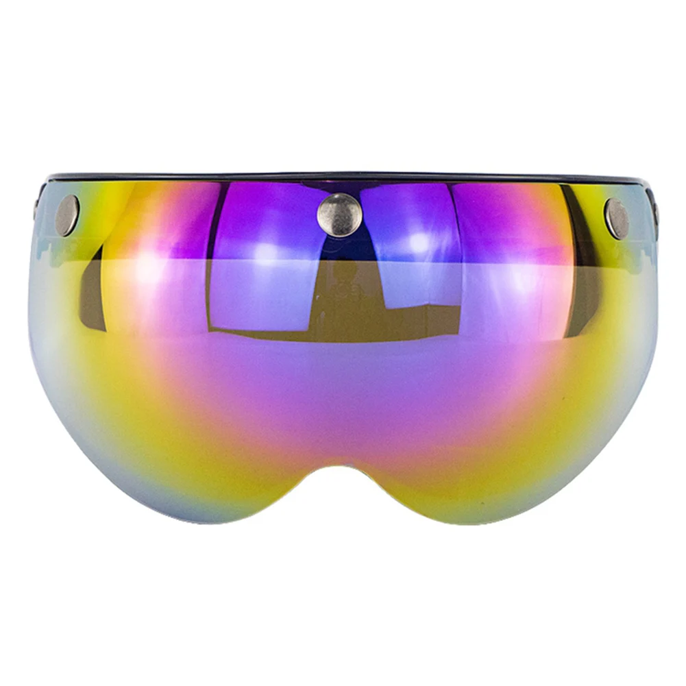 Ветрозащитный мотоциклетный шлем объектив винтажный козырек лицевой щит солнцезащитные очки 3 кнопки шлем аксессуары C44 - Цвет: Rainbow