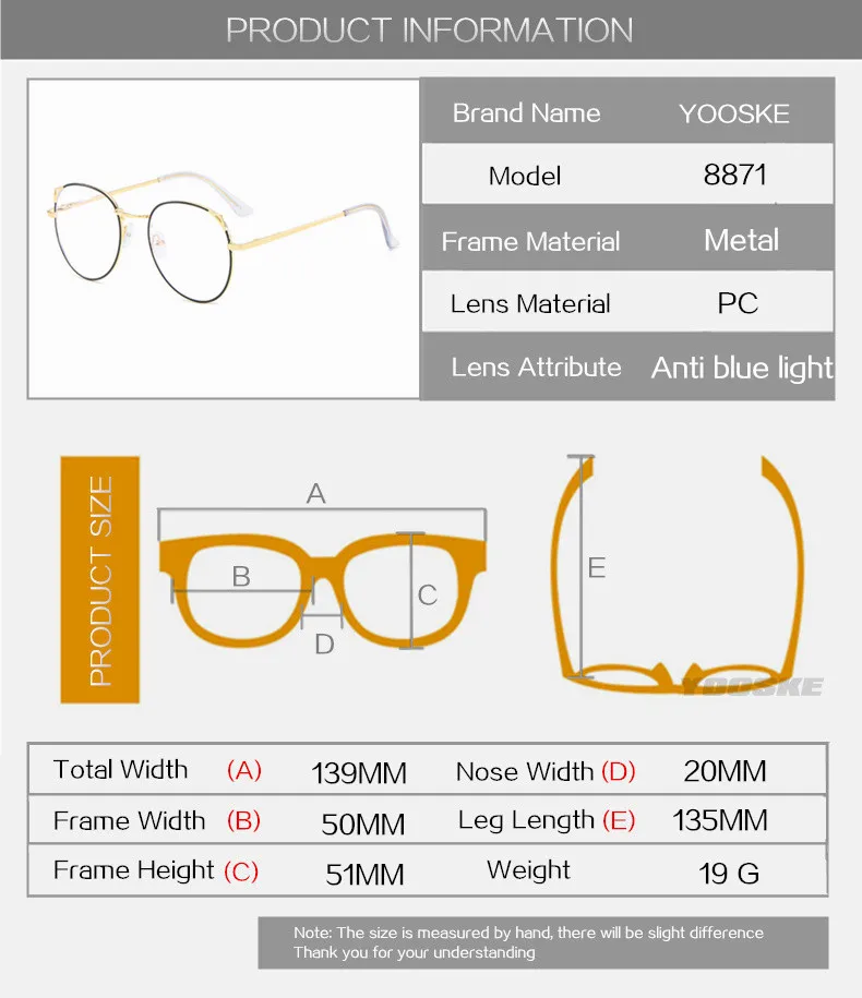 YOOSKE, кошачий глаз, металлические очки для близорукости, для женщин, анти-синий светильник, прозрачные очки, близорукие с диоптрией-0,5 до 4,0