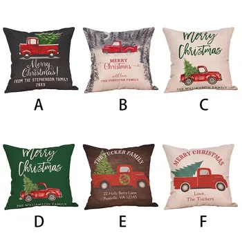 

Christmas Print Pillow Case Polyester Sofa Car Cushion Cover Home Decor cojines sofa decoracion elegante подушки декор 2021