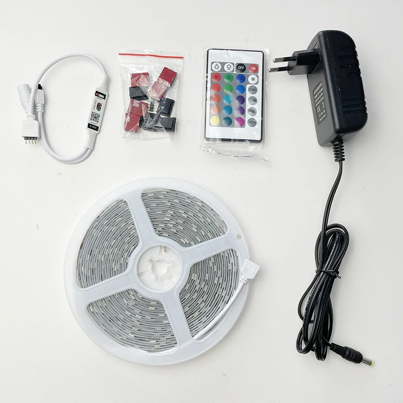Future Bright DIY RGB Color-Changing Soft LED Strip with Self-adhesive Tape Backlight for Projector Screen Home Decoration